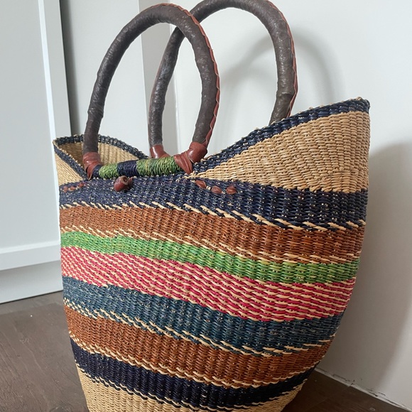 Hand woven artisan basket bag (large) - Picture 3 of 3